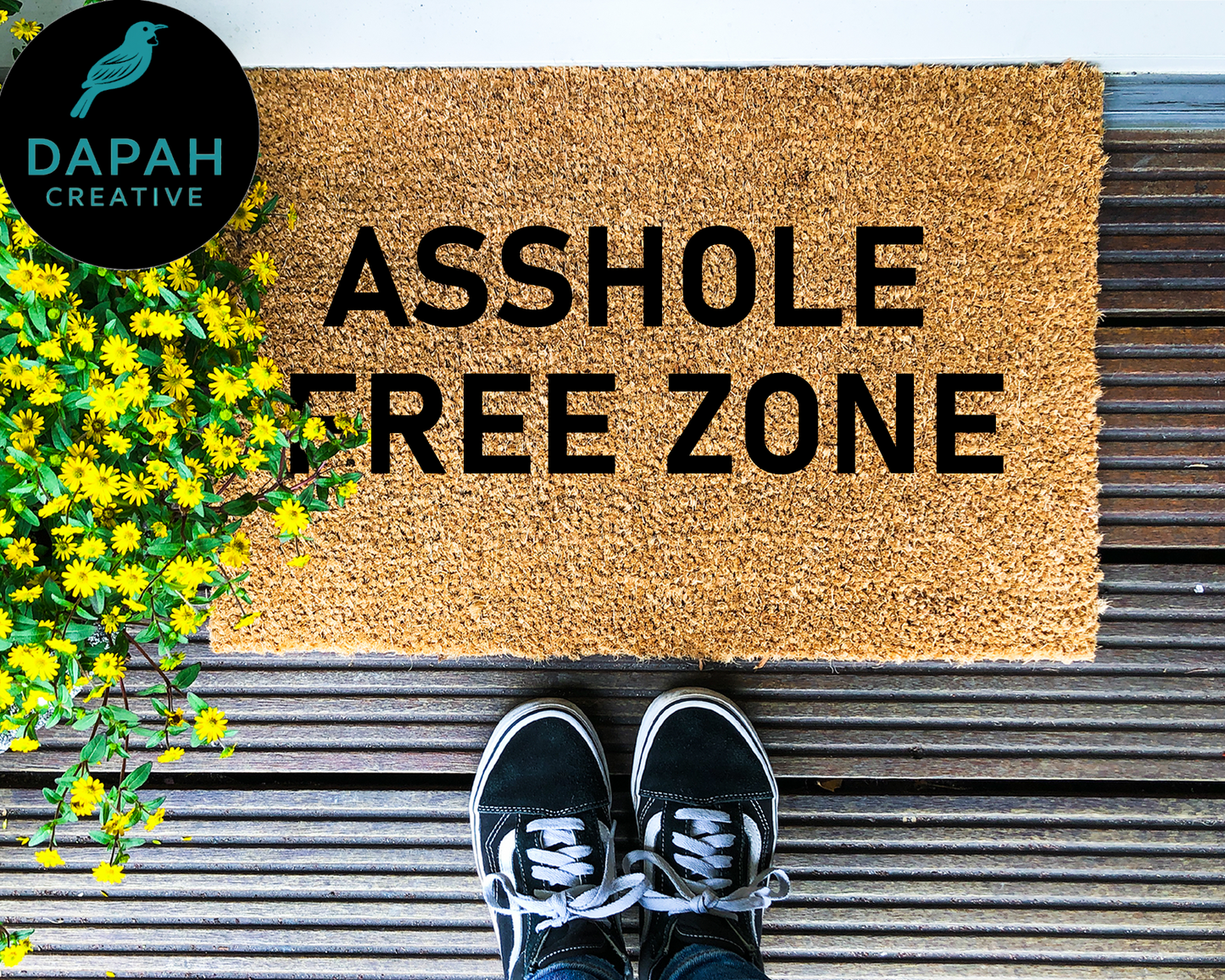 Asshole Free Zone Coir Doormat
