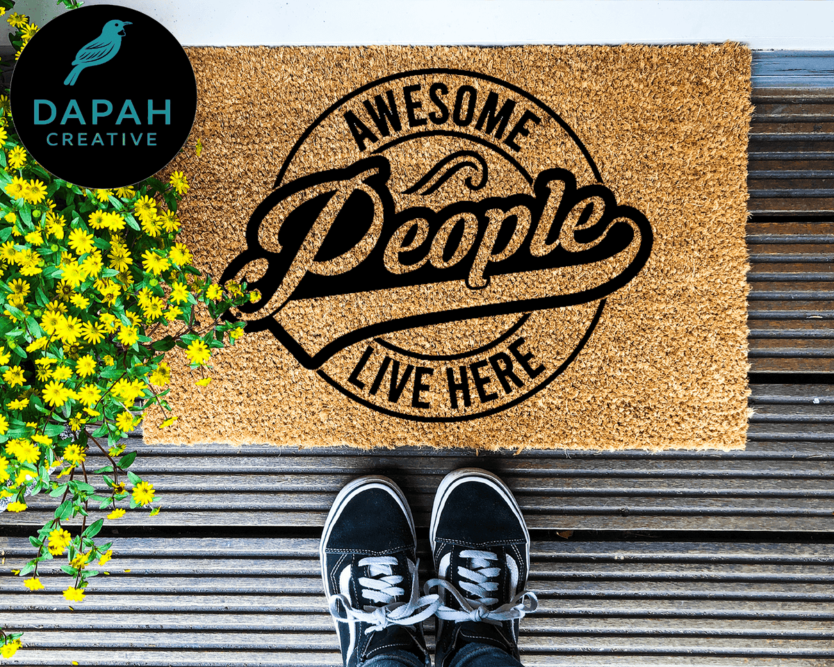 Awesome People Live Here Doormat.