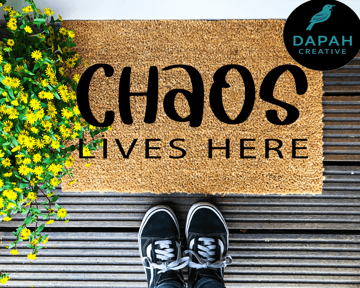 Chaos Lives Here Doormat.