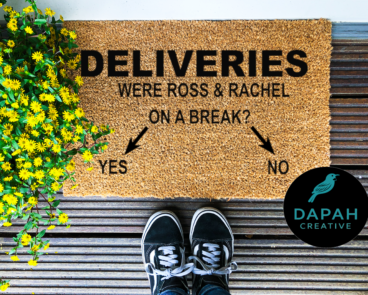 Deliveries, Were Ross and Rachel on a Break? Doormat