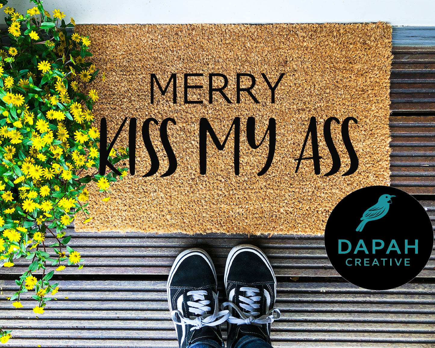 Merry Kiss My Ass Doormat