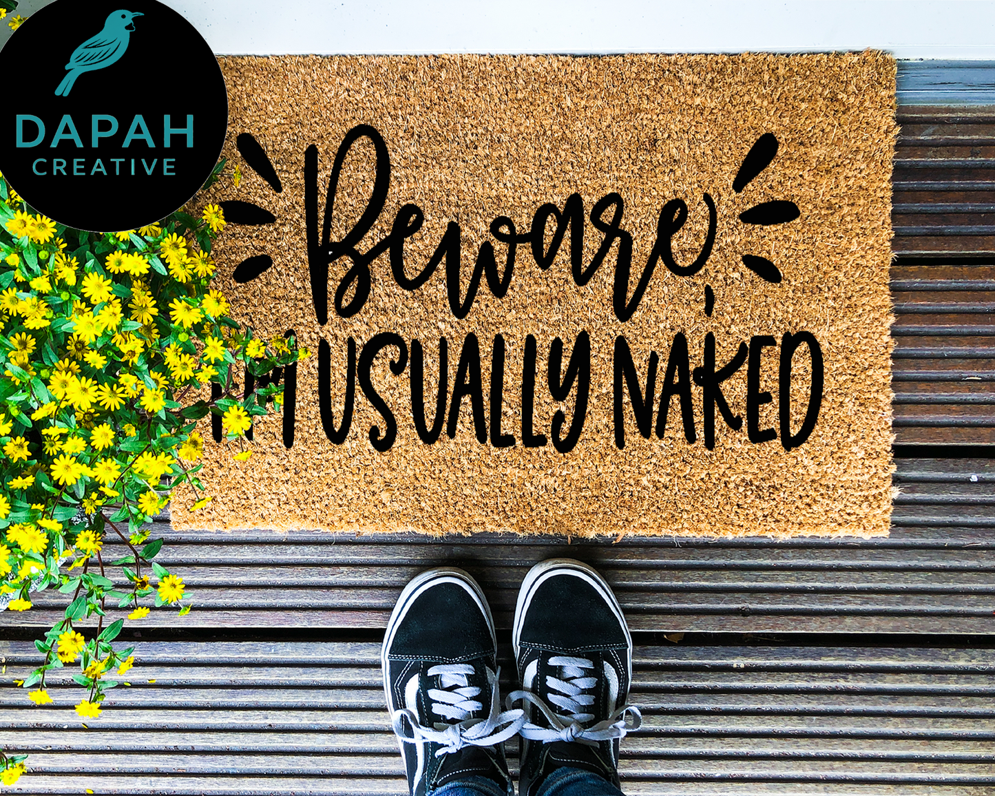 Beware I'm Usually Naked Doormat