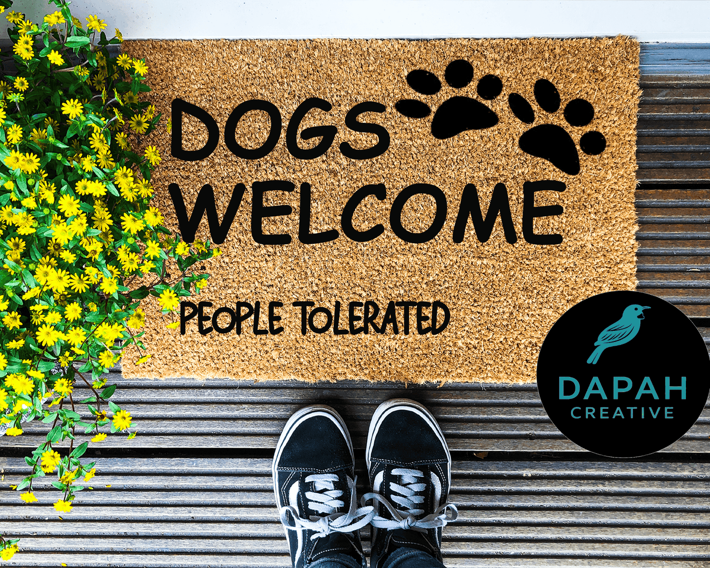 Dogs Welcome People Tolerated Doormat.