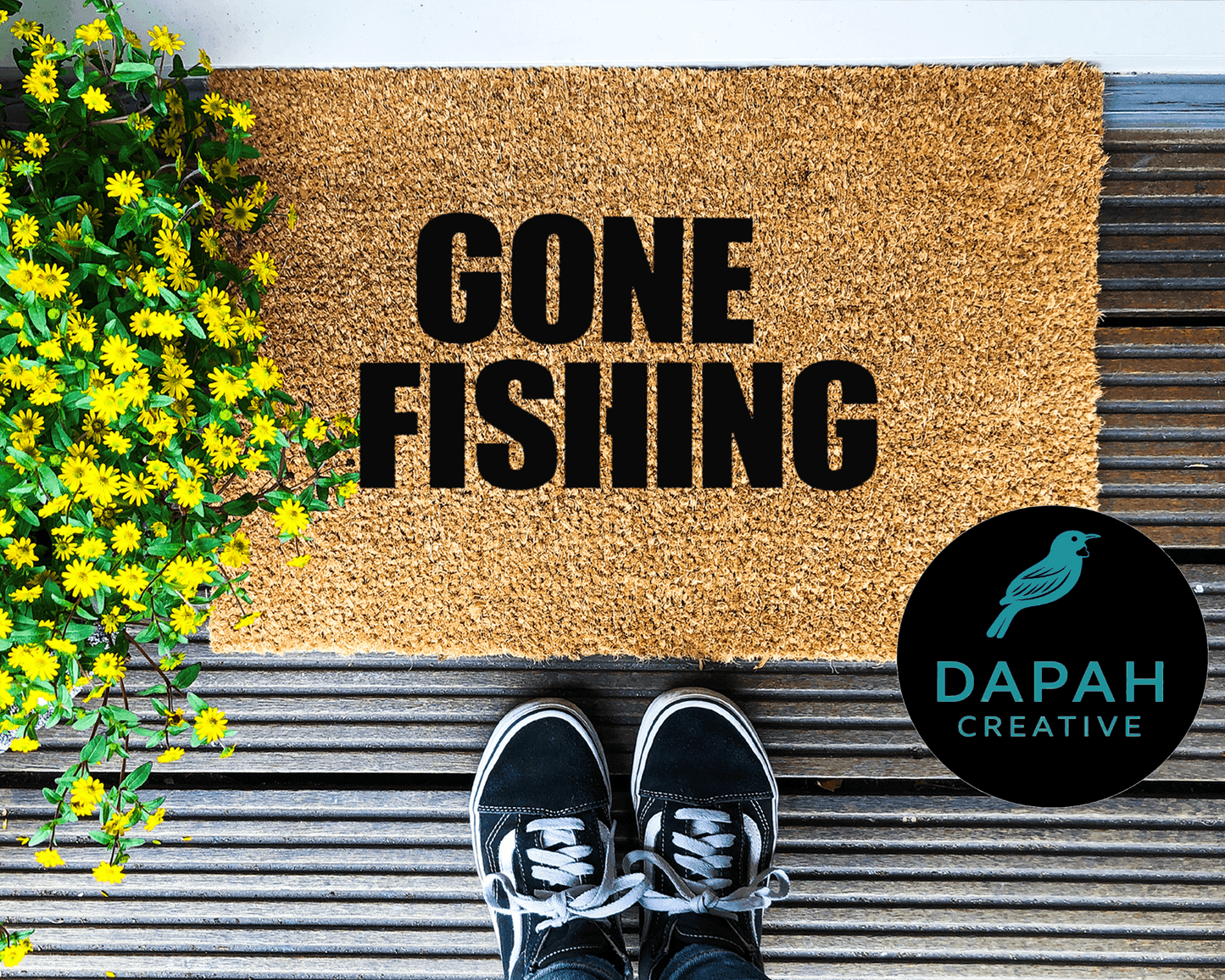 Gone Fishing Doormat.