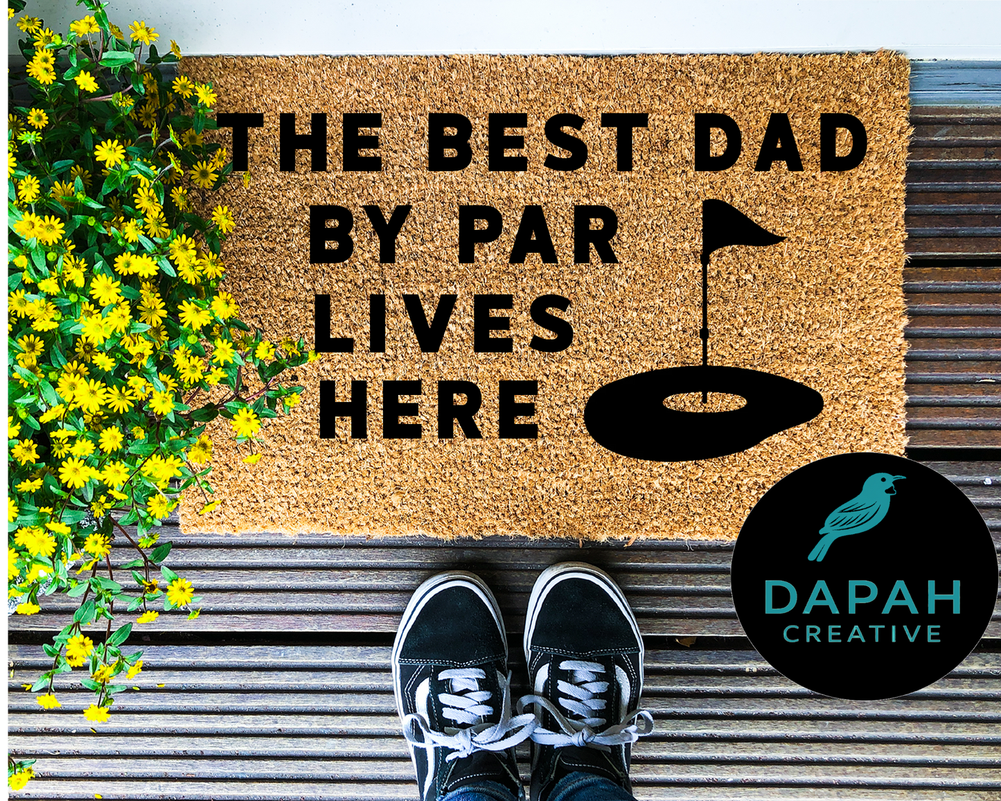 The Best Dad By Par Lives Here Doormat