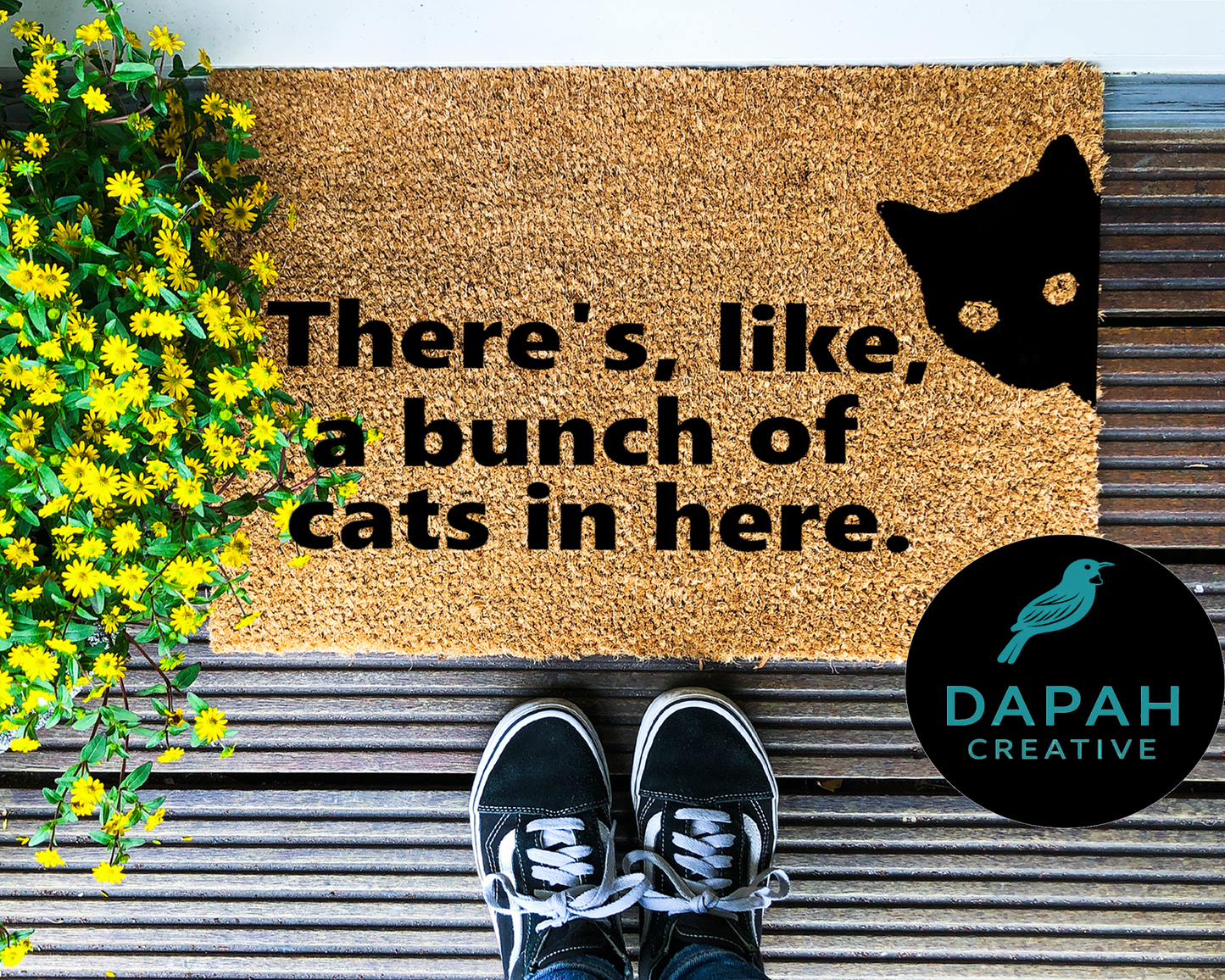 There's like a bunch of cats in here Doormat