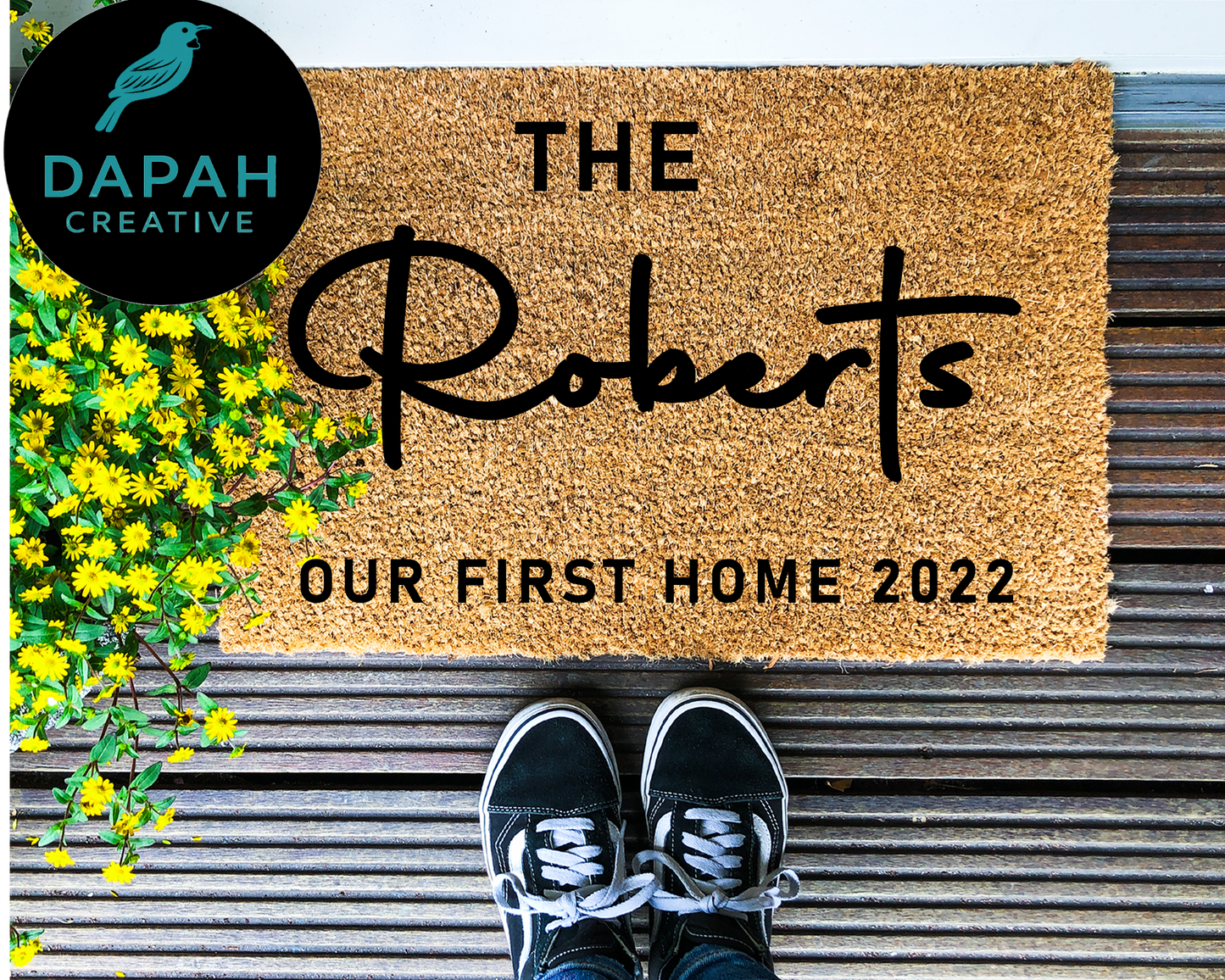 The [CUSTOM NAME] Our First Home [YEAR] Doormat