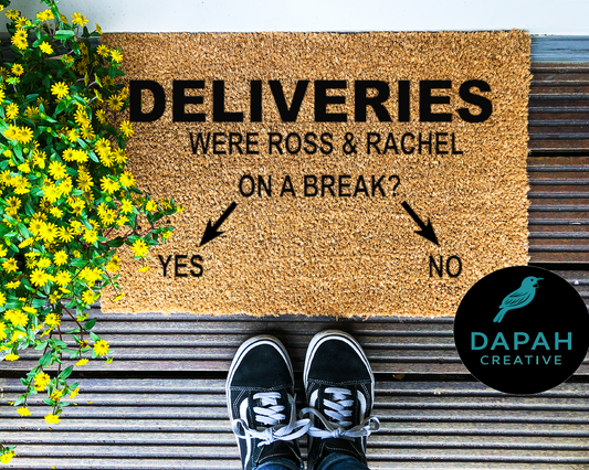 Deliveries, Were Ross and Rachel on a Break? Doormat