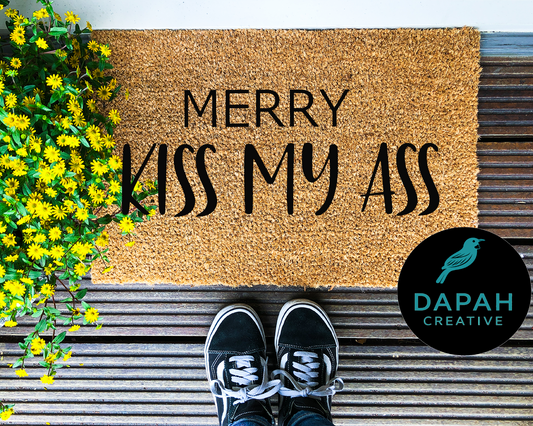 Merry Kiss My Ass Doormat