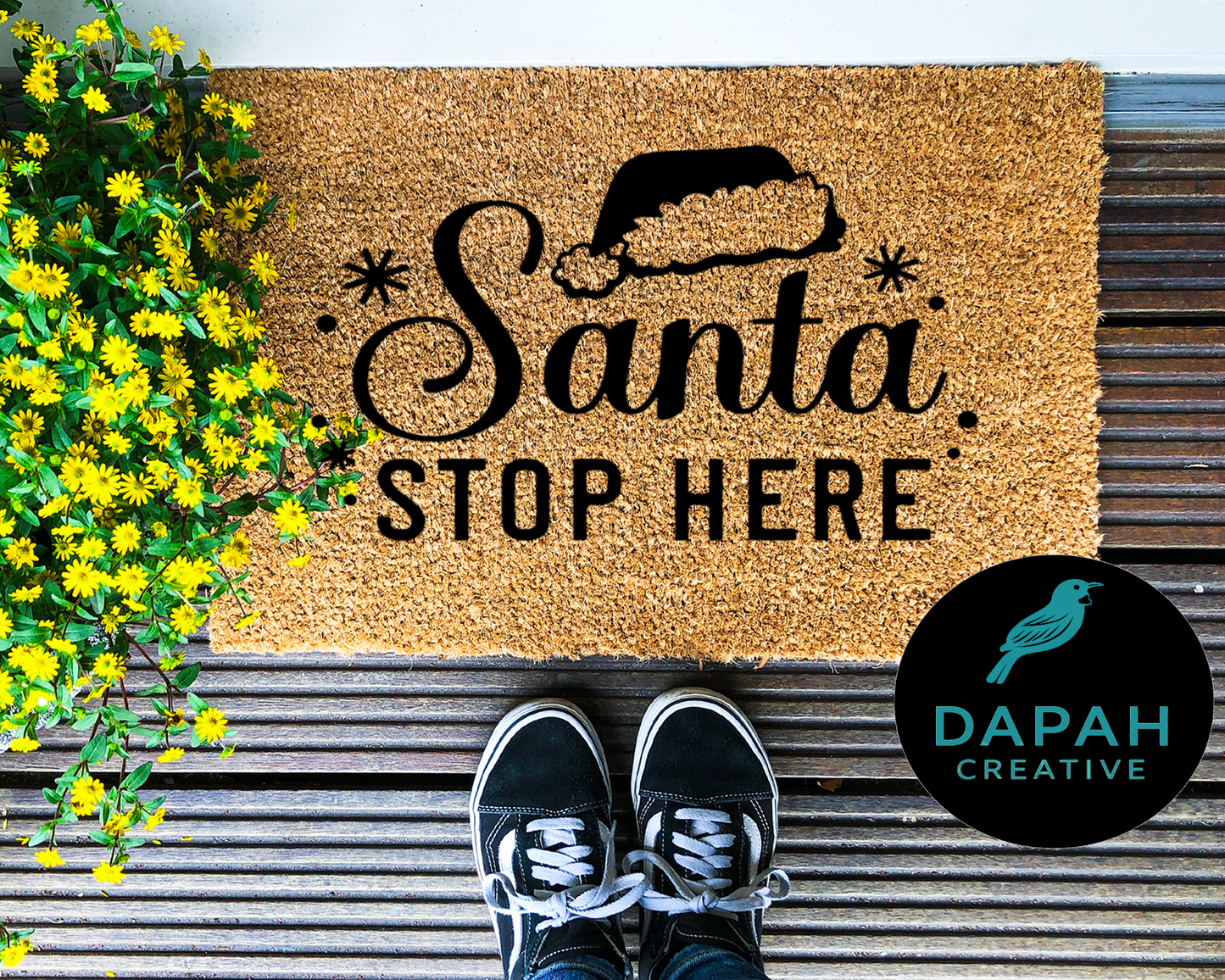 Santa Stop Here Doormat