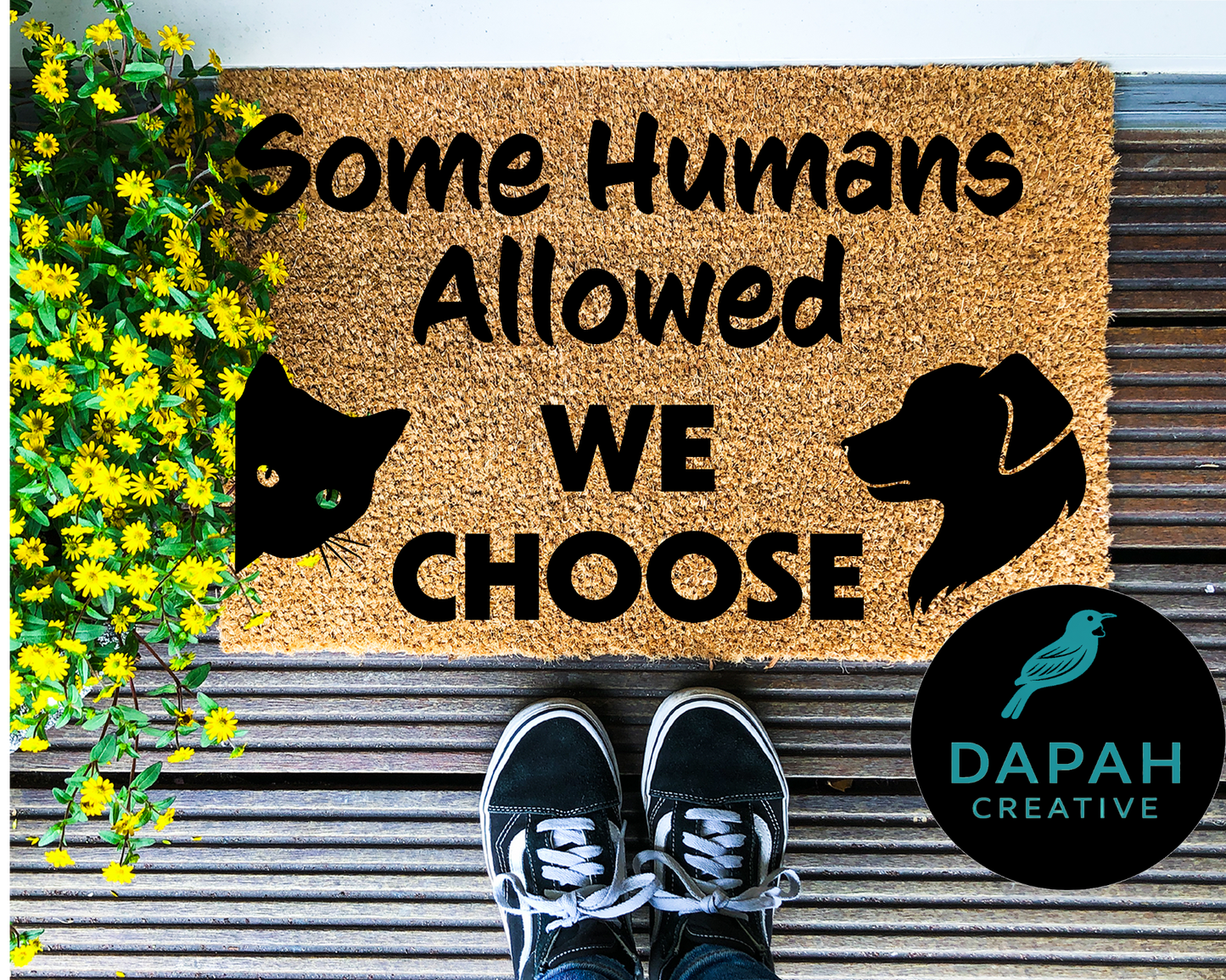 Some humans allowed - we choose [cat & dog] Doormat