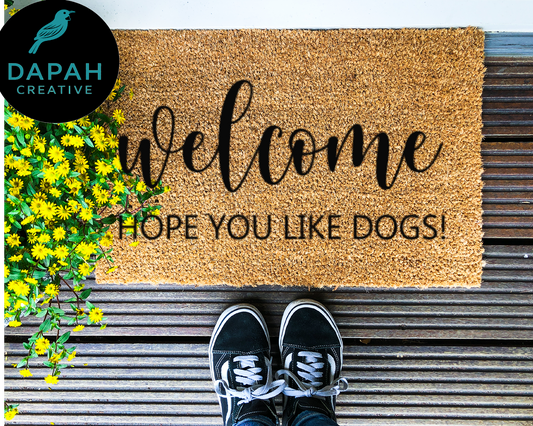 Welcome hope you like dogs Doormat