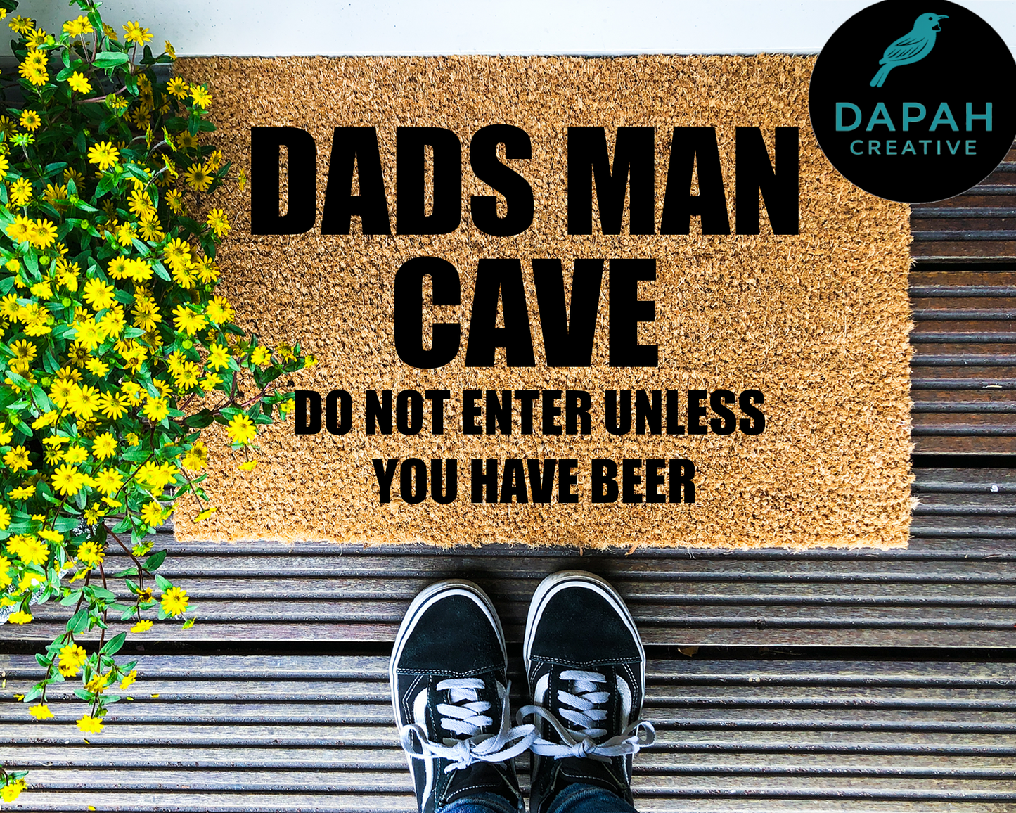 Dad's Man Cave, do not enter unless you have beer Doormat