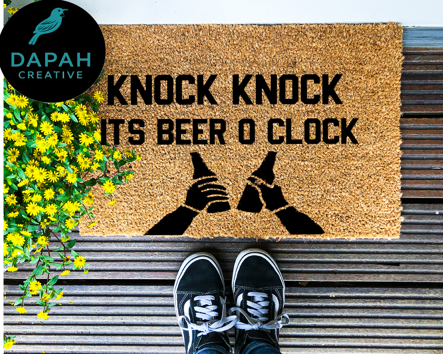 Knock knock it's Beer O Clock Doormat