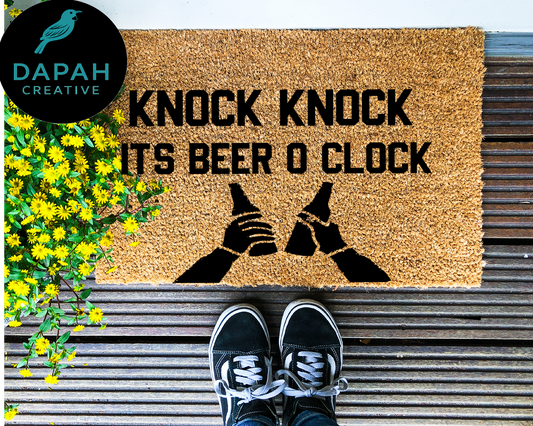 Knock knock it's Beer O Clock Doormat