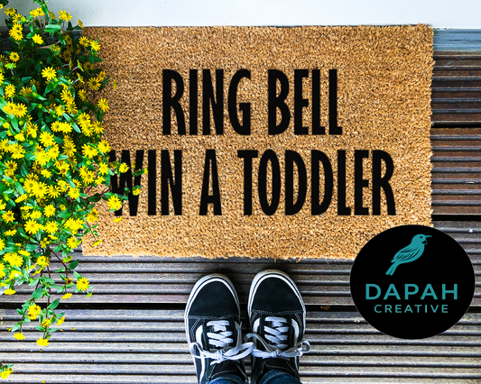 Ring bell win a toddler Doormat